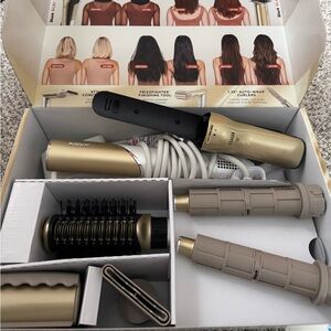 Shark Glam Multi-Styler in Gold and White